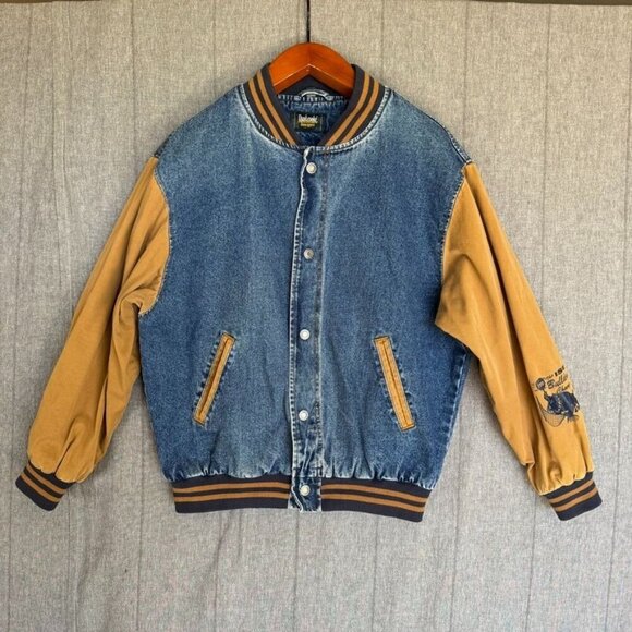 Dunbrooke Jackets & Blazers - Vintage Dunbrooke Distinctive Images Denim Canvas Varsity Bomber jacket Size L